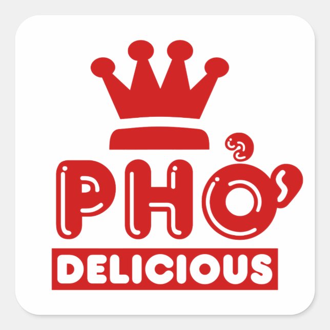 Sticker Carré Pho King Delicious (Devant)