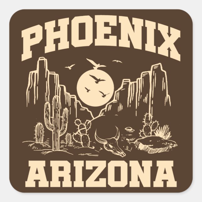 Sticker Carré Phoenix, Arizona (Devant)