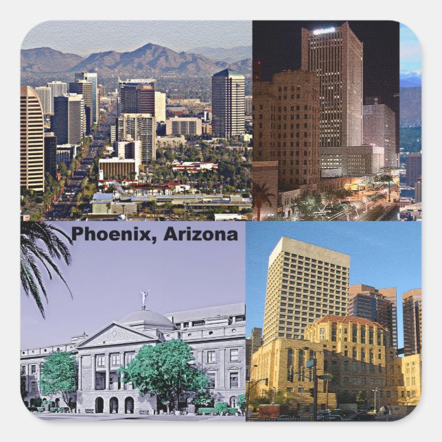Sticker Carré Phoenix Arizona Montage (Devant)