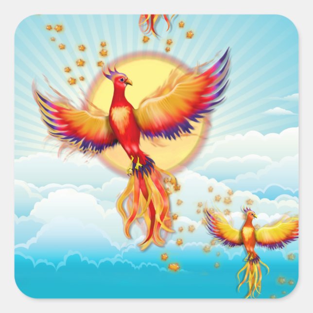 Sticker Carré Phoenix - Levée d'oiseaux (Devant)