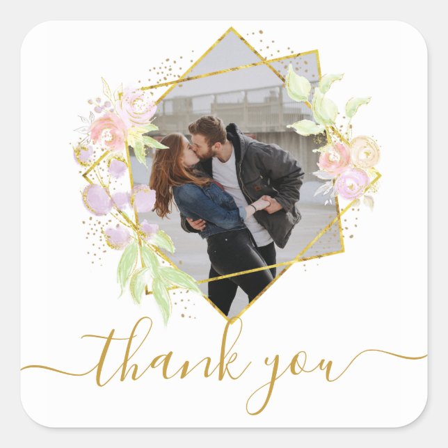 Sticker Carré Photo aquarelle moderne (Devant)