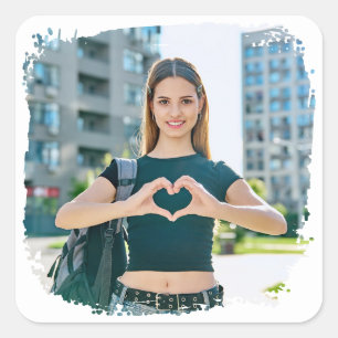 Sticker Carré Photo de la frontière moderne Grunge