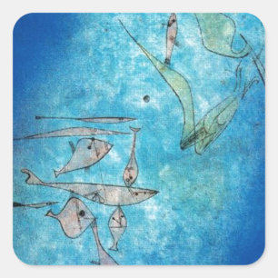 Sticker Carré Photo Fish par Paul Klee