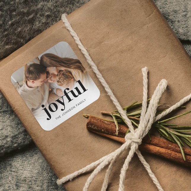 Sticker Carré Photo moderne Noël (Créateur téléchargé)