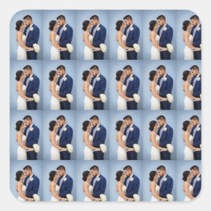 Sticker Carré Photo personnalisée de Cute Couple Mariage