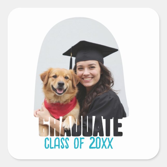 Sticker Carré Photo personnalisée Graduate Arch Graduation Favor (Devant)