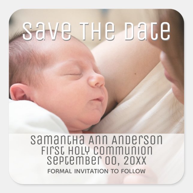 Sticker Carré Photo première communion sainte do-it-yourself min (Devant)