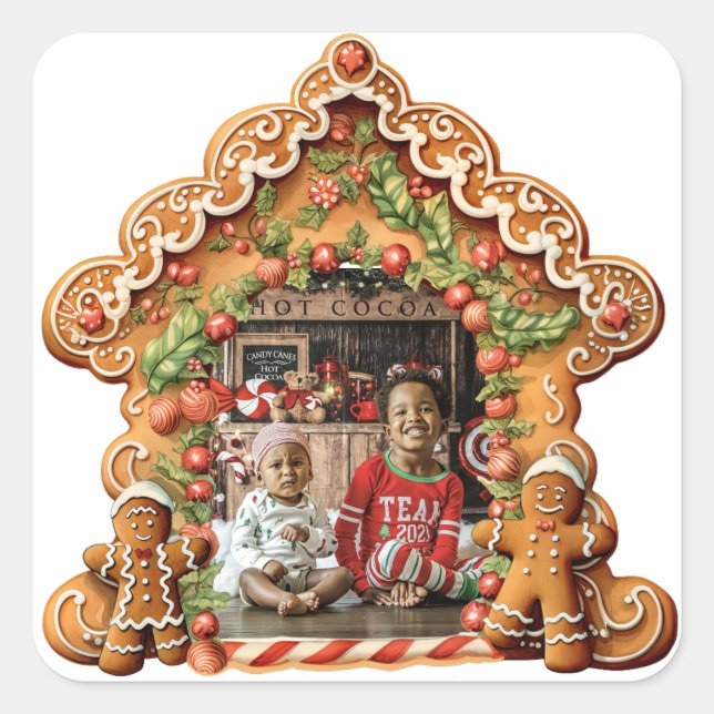 Sticker Carré Photo Sweet Gingerbread (Devant)