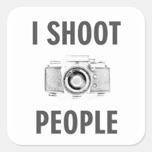 Sticker Carré photographe photographe photo texte amusant