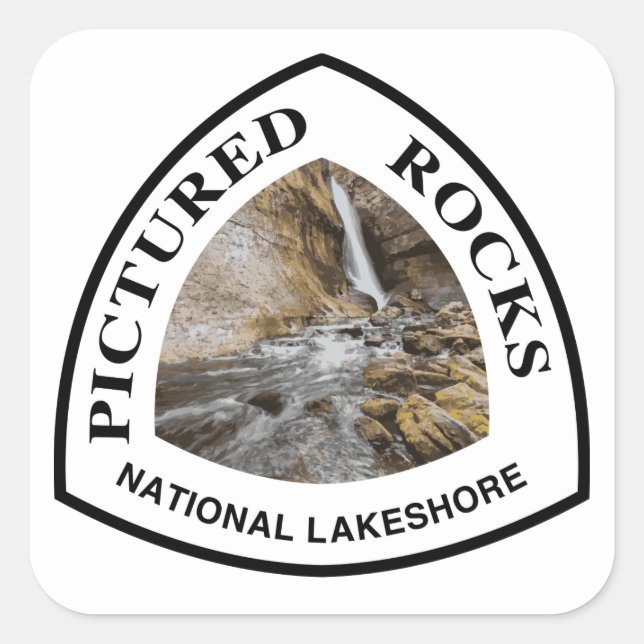 Sticker Carré Photos Rocks National Lakeshore (Devant)
