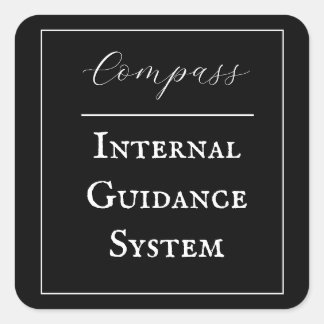Sticker Carré Phrase "Compas - Système de guidage interne"