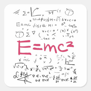 Sticker Carré Physics and Math Formulas EMC2