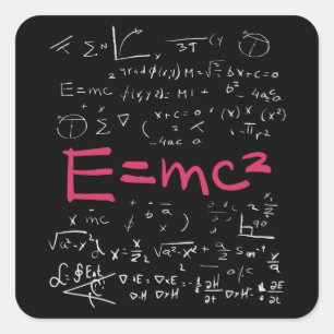 Sticker Carré Physique et formules mathématiques EMC2