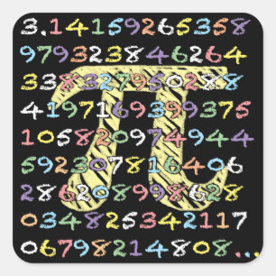 Sticker Carré Pi de style tableau de bord amusant et coloré calc