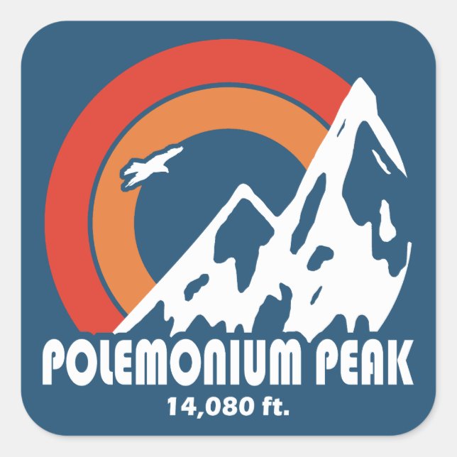 Sticker Carré Pic Polemonium Peak Californie Sun Eagle (Devant)
