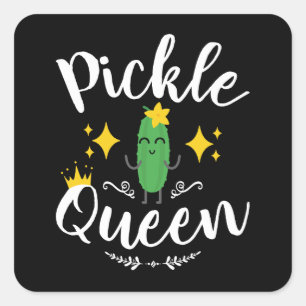 Sticker Carré Pickle Queen Femmes Pickles Lover