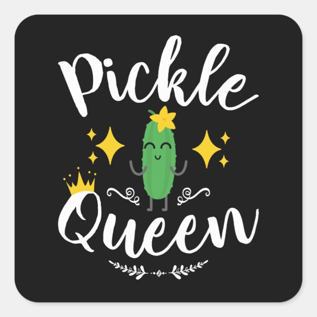 Sticker Carré Pickle Queen Femmes Pickles Lover (Devant)