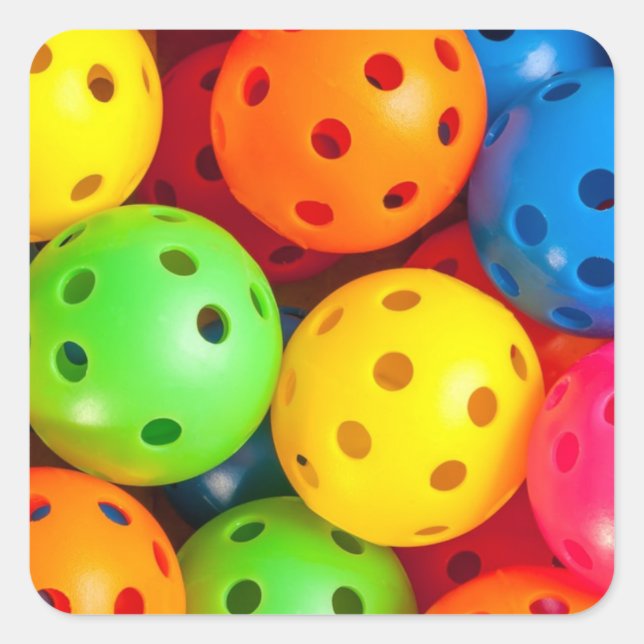 Sticker Carré Pickleball coloré (Devant)