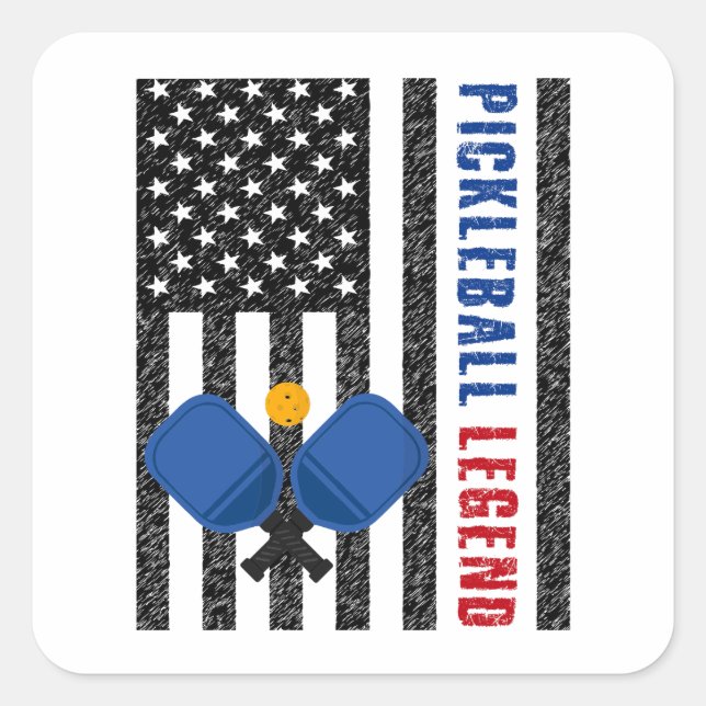 Sticker Carré Pickleball Legend USA