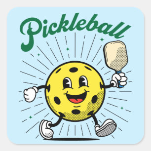 Sticker Carré PICKLEBALL MASCOT par PickleballPlayerz