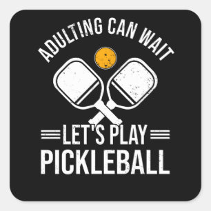 Sticker Carré Pickleball Pickleball Player Hobby Parents