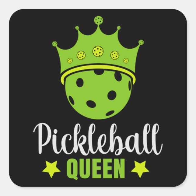 Sticker Carré Pickleball Queen Funny Pickle Ball Queen  (Devant)