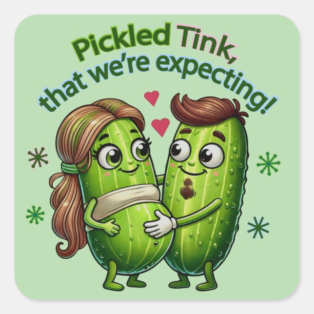 Sticker Carré Pickled Tink que nous attendons Pickle Couple (Devant)