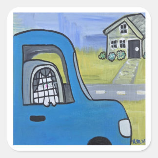 Sticker Carré Pickles in the Car