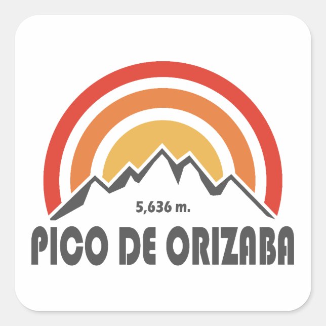 Sticker Carré Pico de Orizaba Mexique (Devant)