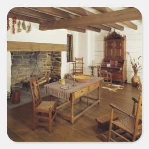 Sticker Carré Pièce de Piémont, comté la Caroline du Nord de