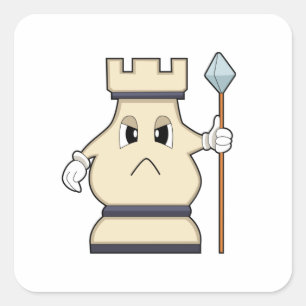 Sticker Carré Pièce d'échecs Rook à Chess.PNG