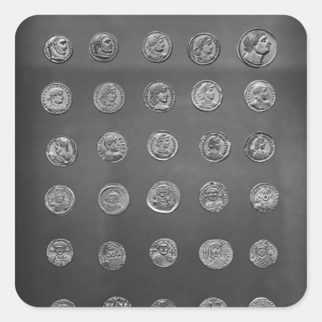 Sticker Carré Pièces byzantines et romaines, 04-10e siècle (Devant)