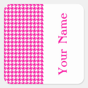Sticker Carré Pied de fonds rose moderne avec nom