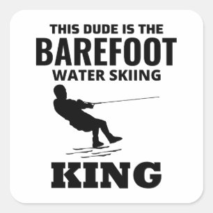 Sticker Carré Pied pieds nus ski nautique Motorboat