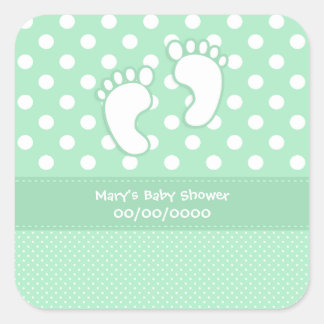 Sticker Carré Pieds bébé baby shower