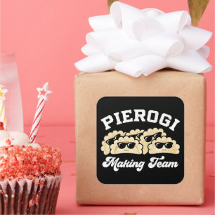 Sticker Carré Pierogi Faire Équipe Pierogi Maker Alimentation Po