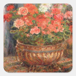 Sticker Carré Pierre A Renoir   Geraniums en Copper Basin