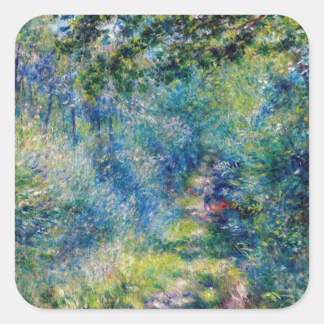 Sticker Carré Pierre-Auguste Renoir - Chemin dans la Forêt (Devant)