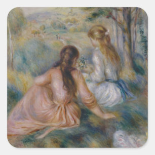 Sticker Carré Pierre Auguste Renoir   dans le pré