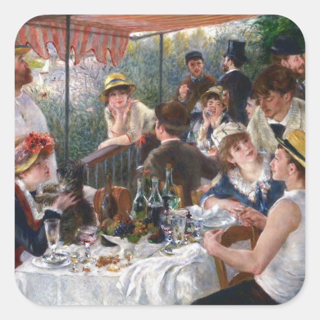 Sticker Carré Pierre-Auguste Renoir - Déjeuner de la fête nautiq (Devant)
