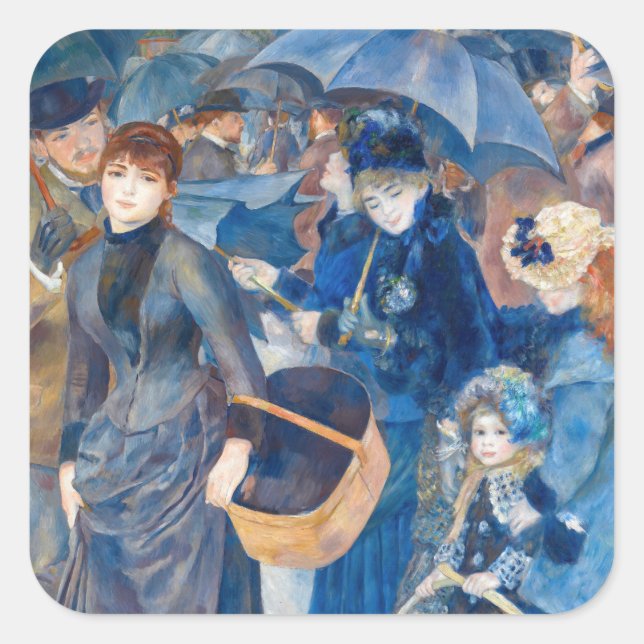 Sticker Carré Pierre-Auguste Renoir - Les Parapluies (Devant)