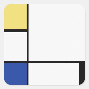 Sticker Carré Piet Mondrian - Composition Abstrait géométrique