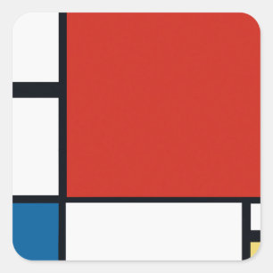 Sticker Carré Piet Mondrian - Composition Abstrait géométrique