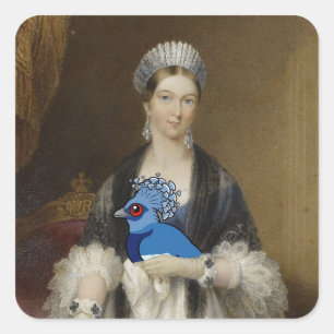 Sticker Carré Pigeon couronné de la reine Victoria