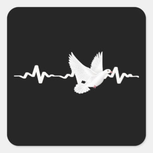 Sticker Carré Pigeon Heart