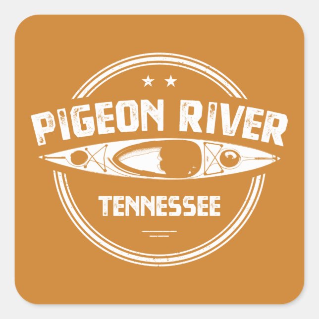Sticker Carré Pigeon River, Tennessee (Devant)