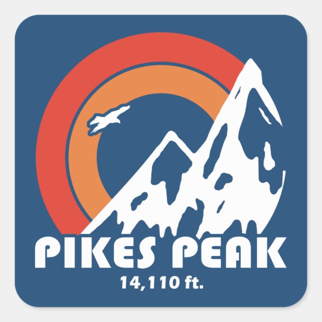 Sticker Carré Pikes Peak Colorado Sun Eagle (Devant)