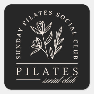 Sticker Carré Pilates amoureux club social dimanche