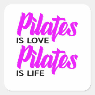Sticker Carré pilates est amour pilates est vie