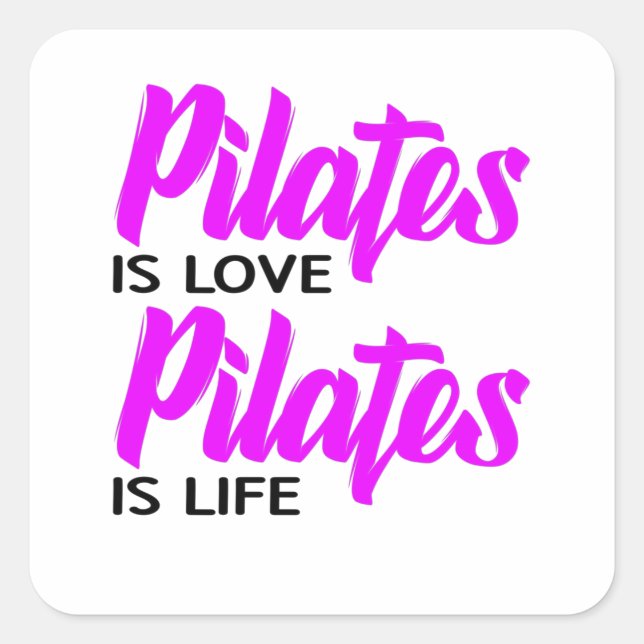 Sticker Carré pilates est amour pilates est vie (Devant)